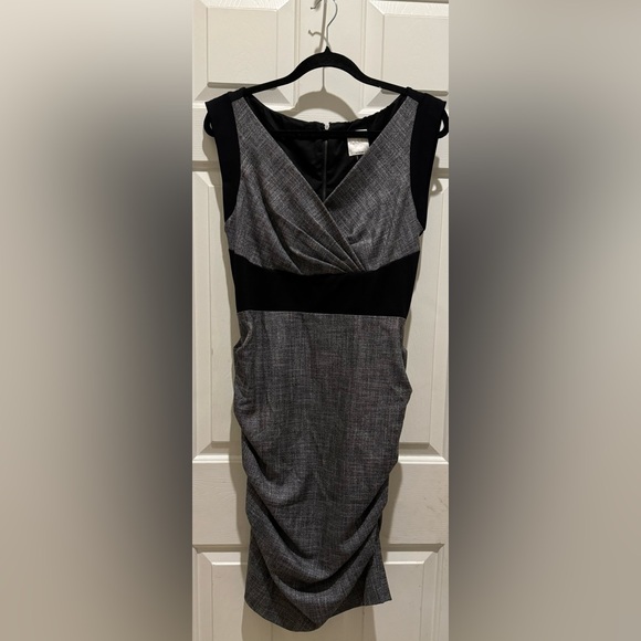 Nicole Miller Studio Black.Grey Back Zip Dress size 12 - Picture 1 of 3